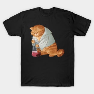 Lab Cat - Red Tabby Cat Scientist T-Shirt